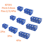 5.0mm  Pitch KF301 2P 3P 4P 5mm Screw Wire Terminal Block KF301-2P KF301-3/4PStraight Pin Spliceable Plug-in PCB Cable Connector