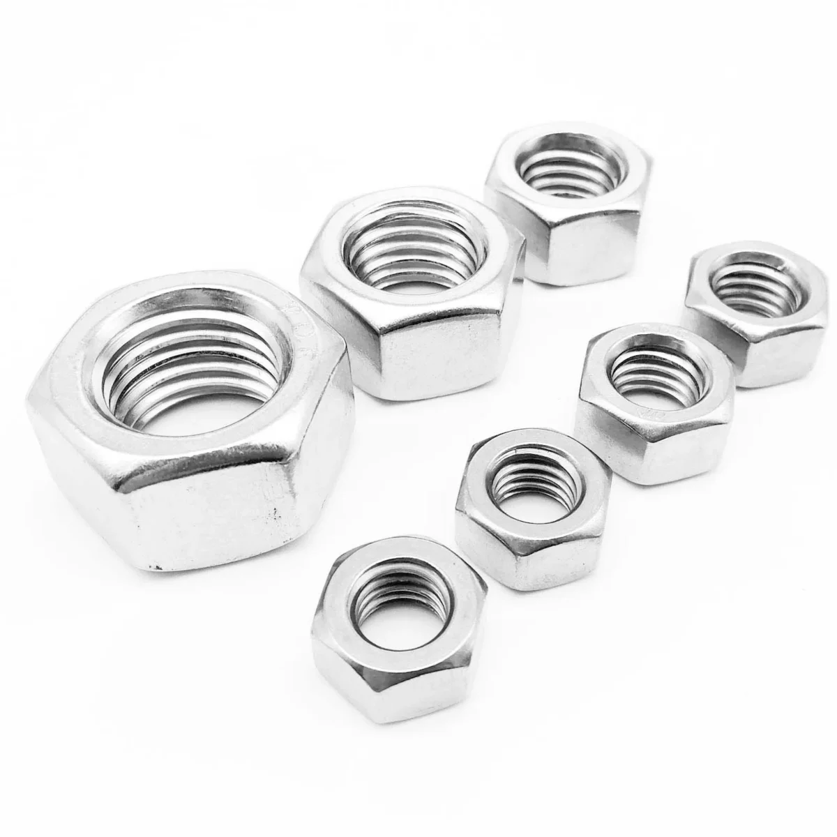 M1 M1.2 M1.4 M1.6 M2 M2.5 M3 M3.5 M4 M5 M6 M8 M10 M12 M16 M20 M24 DIN934 304 Stainless Steel Hex Hexagon Nut - Image 2