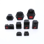 Inlet Plug Pin Connector 3 Pin IEC320 C14 Electrical Socket LED 250V Rocker Switch Brass 10A Fuse Computer Mount Accessories - Image 2