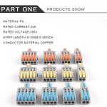 1 Input 2/3/4/5 Output Splitter Quick Spring Splicing Wire Connector Electric Cable Terminal Block Push In With Operation Lever - Image 4