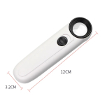 20X 21mm Straight Handle Magnifying Glass loupe with 2 LED Lights Illuminated Pocket Magnifier for Analysis Iridology MG6B-1B - Image 2
