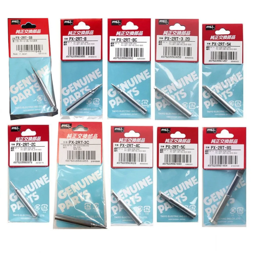 kf-HTB1DUpdpkyWBuNjy0Fpq6yssXXal-Original-Japan-GOOT-PX-2RT-Welding-Tips-for-PX-201-PX-232-PX-238-PX-242.webp Japan GOOT PX-2RT Welding Tips for PX-201 PX-232 PX-238 PX-242 PX-336 SVS-500 Soldering iron Replacement Solder Parts - Image 1