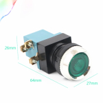 25mm Momentary With lamp Push button switch 25mm 5A 380V Circular small size Flat round Red Green LA19-11D - Image 4