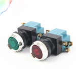 25mm Momentary With lamp Push button switch 25mm 5A 380V Circular small size Flat round Red Green LA19-11D - Image 2
