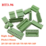 3.96mm Pitch  HT3.96mm Connector 2P 3P 4P 5P 6P 7P 8P 9P 10Pin300V Right Angle Male Female PCB Terminal Blocks Connector