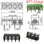 7.62mm Pitch   KF7.62 mm 2/3/4 Pin Splice Screw Terminal Block PCB Connector 2-4P Pluggable Straight Pin Wire Connector - Image 6