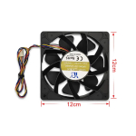 12308 fan 12038 4-wire PWM 12V 4.5A 120x120x38MM 120mm cooling fan for YD12038B2G 12V 4.5A M3 L3+ S7 S9i S11 A3 - Image 5