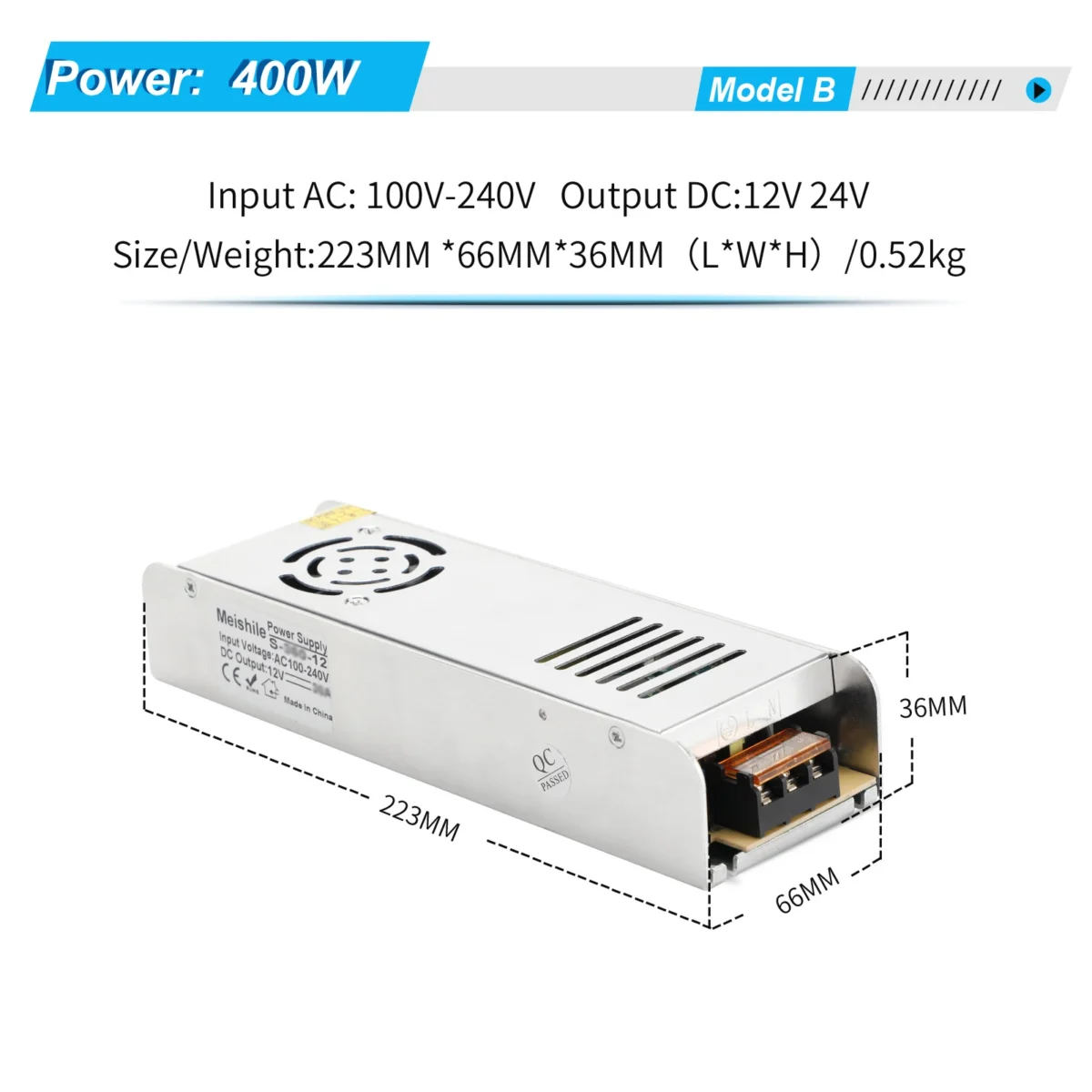 Ultra Thin Switching Power Supply DC 12V 24V Lighting Transformers 60W 100W 150W 200W 300W 400W AC190-240V Driver For LED Strips - Image 4