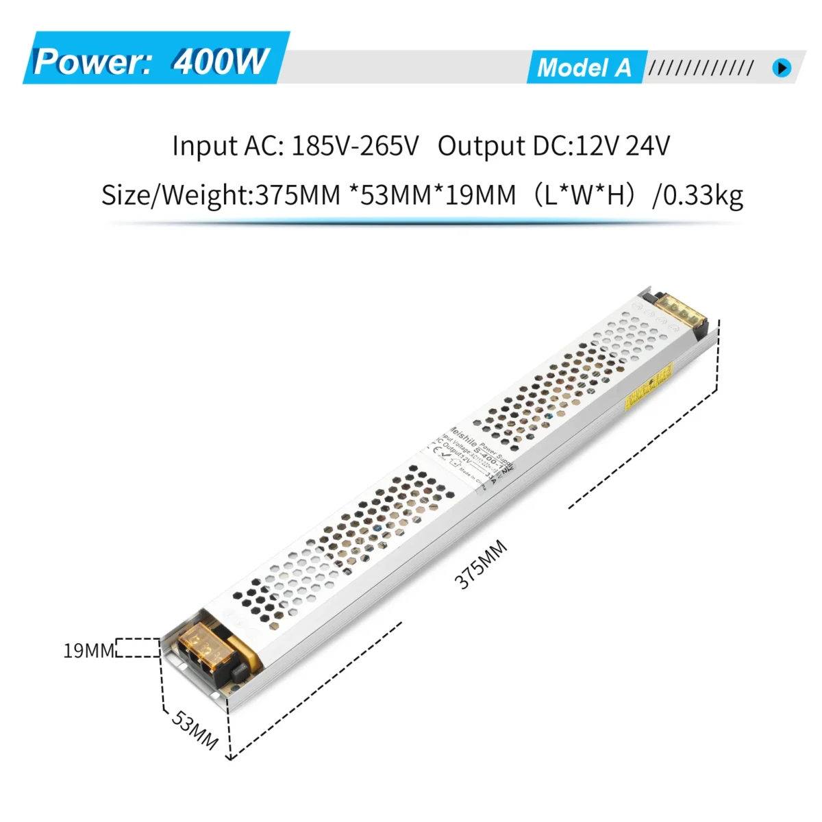 Ultra Thin Switching Power Supply DC 12V 24V Lighting Transformers 60W 100W 150W 200W 300W 400W AC190-240V Driver For LED Strips - Image 3