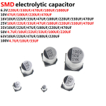 SMD 6.3V 10V 16V 25V 35V 50V Aluminum Electrolytic Capacitor 1UF 10UF 22UF 33UF 47UF 100UF 220UF 330UF 470UF