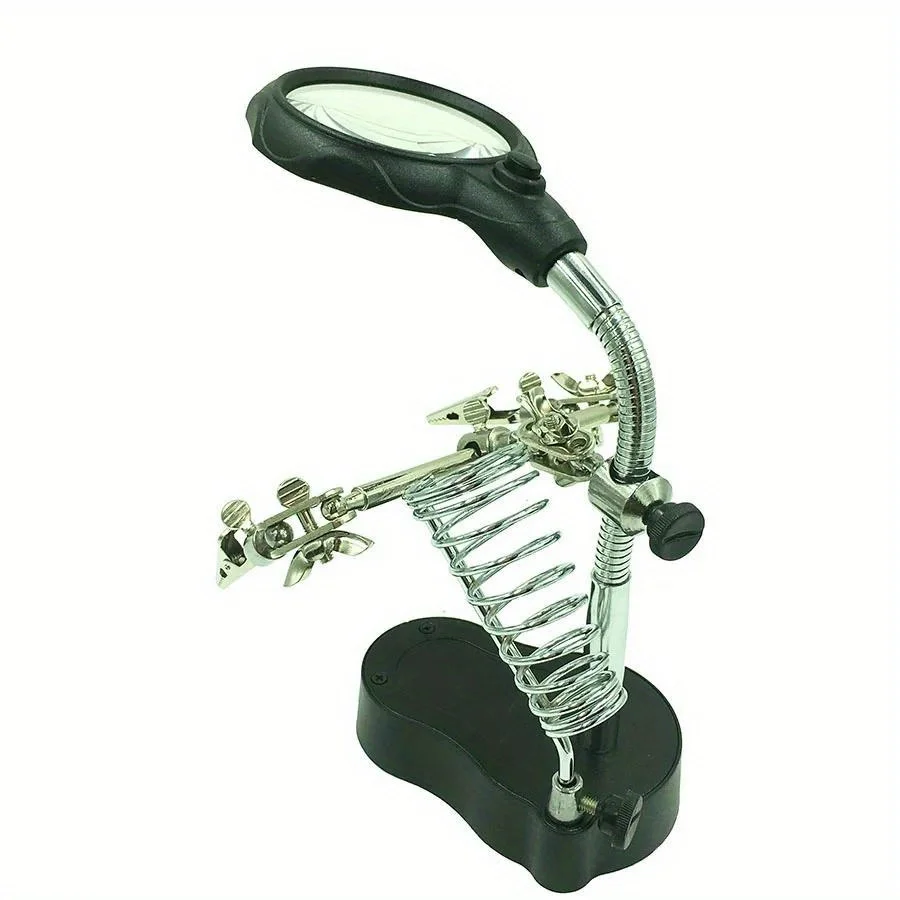 kf-S040bbcb6a7ab4912b2c61cf8726f106e7-Soldering-Iron-with-Soldering-Magnifier-Clip-Third-Hand-Auxiliary-Bench-Magnifier-Soldering-Repair-Tool-Positioning-Clip.webp Soldering Iron with Soldering Magnifier Clip Third Hand Auxiliary Bench Magnifier Soldering Repair Tool Positioning Clip - Image 1