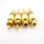 RCA Connector Plug Male female adapter Screws solder In-Line Jack Adapter Gold Plated Solder Type - Image 3