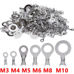 Open Barrel Wire Crimp Copper Terminal Connector- Non-Insulated Ring Lugs Crimp Cable Connector - Image 6