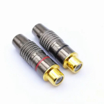 Gold RCA Male Plug Female Jack Solder Audio Video Adapter Connector Male to Male Convertor for Coaxial Cable Balck Red - Image 3