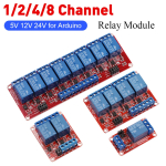 1 2 4 8 Channel 5V 12V 24V Relay Module Board Shield with Optocoupler Support High and Low Level Trigger for Arduino 1 2 4 8 Way