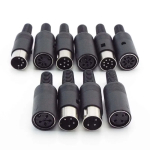 Solder Connector DIN 3 4 5 6 7 8 Pin DIN Male Female Plug with Plastic Handle + Female Socket Hulled Panel Mount Chassis P1 - Image 2