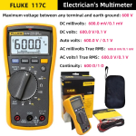 Fluke 115/116/117 digital multimeter, non-contact AC/DC millivolt, voltage, current, resistance, diode detection tools - Image 3