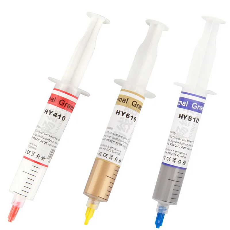 kf-S13e5e91aa70f4306b9b2ba4e44ef9c375-30g-PCS-Silicone-Thermal-Paste-Heat-Transfer-Grease-Heat-Sink-CPU-GPU-Chipset-Notebook-Computer-Cooling.webp Silicone Thermal Paste Heat Transfer Grease Heat Sink CPU GPU Chipset Notebook Computer Cooling Syringe HY410/510 /610 - Image 1