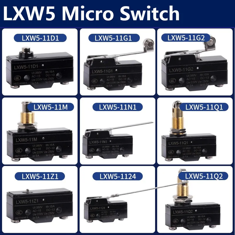 kf-S168cb157ad0c4d1489a36cd94633ac48o-1PCS-Travel-Switch-Limit-Switch-Microswitch-Lxw5-g1-G2-G3-Q1-Q2-N1-D1-11m.webp Travel Switch Limit Switch Microswitch Lxw5-g1 G2 G3 Q1 Q2 N1 D1 11m - Image 1