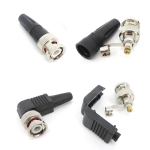 Straight Bnc Male plug Connector right angle 90 degree adapter For Rg59 solderless Cable CCTV video balun no solder - Image 2