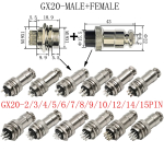 GX12 GX16 GX20 2/3/4/5/6/7/8/9/10/12/14/15Pin Wire Connector Circular Plug Socket Aviation Socket Male+Female - Image 6