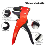 0.25-6.0mm Automatic Stripping Pliers Adjustable Cable Wire Stripper Duck Beak Pliers Wire Stripper Cable Cutting Crimping Tool - Image 3