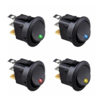 KCD1 20A 12V 220V Rocker Switch LED Dot Light Car Boat Round ON/OFF SPST Switch