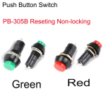 12mm PB-305A Self Locking PB-305B Self Reseting Non-locking 2Pins Push Button Switch 250V/3A Round Switch Red Green - Image 2