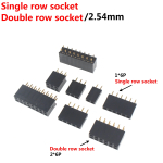 Single Row Pin Female Header Socket Pitch 2.54mm 1*2P 3P 4P 6P 8P 12P 15P 20P 40P Pin Connector For Arduino