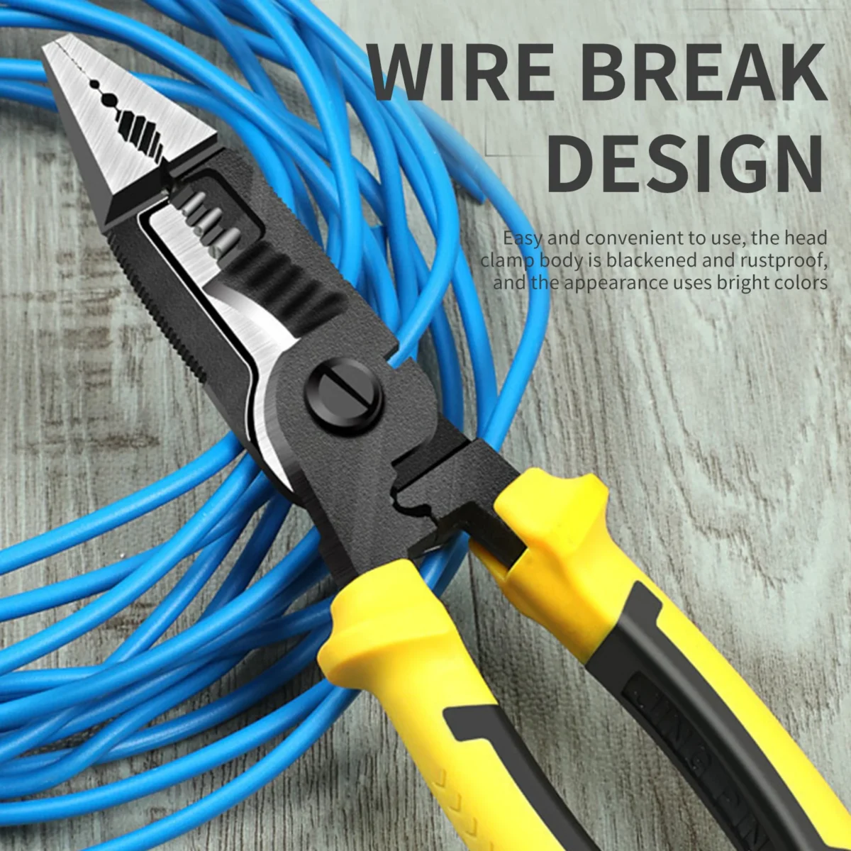 9 in 1 Multifunction Electrician Pliers Long Nose Pliers Combination Pliers Stripper/Crimper Pliers Diagonal Pliers Hand Tools - Image 4