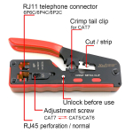 utp cat5e connector+CAT5 CAT6 CAT6A CAT7 CAT8 Crimping Pliers multitool rj45 crimper network tool stripper ethernet cable cutter - Image 5