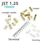 1.25mm Pitch wire-board MICRO JST 1.25 Connector  Straight Pin Header + Housing + Terminal Set 1.25-2/3/4/5/6/7/8/9/10P