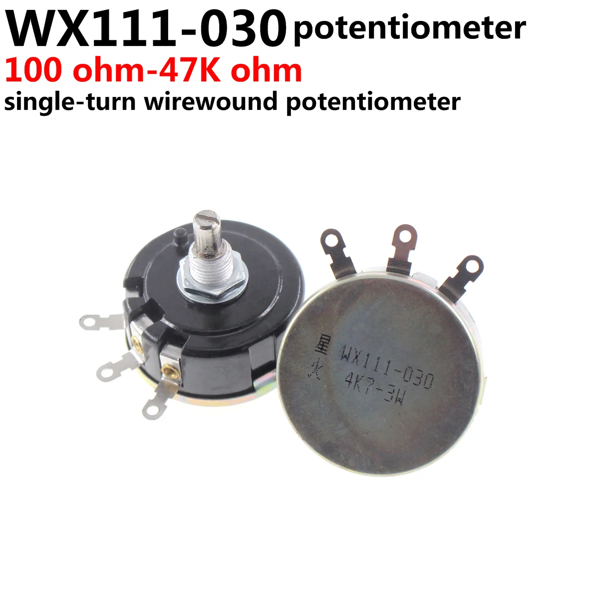 kf-S3b926a74fd3744db970b1d19d1d7634aq-5Pcs-WX111-WX030-3W-single-turn-wirewound-potentiometer-Sliding-rheostat-Adjustable-resistance-Rotate-feel-good-Knob.webp WX111 WX030 3W single-turn wirewound potentiometer Sliding rheostat Adjustable resistance ,Rotate, feel good, Knob switch - Image 1