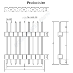 2.54mm Double plastic Single Row Male 40P PCB Board Pin Header Connector Pinheader 1*40p Long 11.2/15/17/19/21/25/30/40mm - Image 5