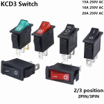 KCD3 Rocker Switch ON-OFF ON-OFF-ON 2 Position 3Pins Electrical equipment With Light Power Switch 16A 250V / 20A 125V AC