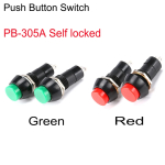 12mm PB-305A Self Locking PB-305B Self Reseting Non-locking 2Pins Push Button Switch 250V/3A Round Switch Red Green - Image 3