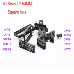IC Sockets 2.54MM Square hole DIP6 DIP8 DIP14 DIP16 DIP18 DIP20 DIP28 PCSpins Connector DIP Socket 6 8 14 16 18 20 40pin - Image 2