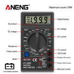 DT830B Digital Multimeter AC/DC LCD Mini Voltmeter Ammeter Ohm Tester 750/1000V High Safety Handheld Meter With Probe - Image 3