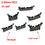 2.54mm Pitch DC2 Right Angle /Straight Hook Horn Socket Connector 10/14/16/20/26/30/40P for Flat Ribbon Cable IDC Socket