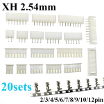 2.54mm XH wire-board 2/3/4/5/6/7/8/9/10/12pin JST Connector Plug Male, Female, Crimps