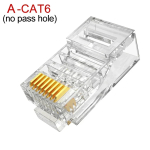 RJ45 CAT6 CAT5e Pass Through Connectors Crystal End Gold-Plated 8P8C Crimp UTP Standard Ethernet Network Modular Plug - Image 2