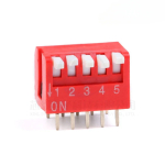 DIP switch, side dial, key type, in-line sliding type horizontal switch module 2/3/4-8P, 2.54mm spacing, red push switch - Image 2