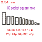 IC Sockets 2.54MM Square hole DIP6 DIP8 DIP14 DIP16 DIP18 DIP20 DIP28 PCSpins Connector DIP Socket 6 8 14 16 18 20 40pin