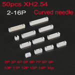 2.54mm Pitch  XH2.54 Curved needle Pin Header Connector 2P 3P 4P 5P 6P 7P 8P 9P 10P 12-16Pin Right Angle Socket XH For PCB