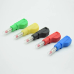 gun type insulation can be fold High current 32A fully enclosed 4mm pure copper banana plug with spring telescopic sheath holder - Image 2