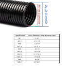 PP insulated corrugated tube flexible conduit wire harness threaded hose plastic protective sleeve outer diameter 7-28mm - Image 4