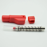 gun type insulation can be fold High current 32A fully enclosed 4mm pure copper banana plug with spring telescopic sheath holder - Image 5