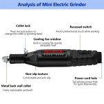 USB Electric Drill Mini Electric Grinding Variable Speed Rotary Tool Drill Bit Engraving Pen DIY Milling Polishing Tool - Image 3