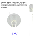 12v 5v 5mm 3mm Led Super Bright Warm White Red Blue Model Car Dashboard Indicator Light Emitting Diode With Resistance - Image 3