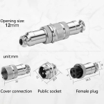 GX12 Butt type 2/3/4/5/6/7 Pin Electric Aviation Socket & Plug 12MM Docking Power Male& Female Circular Panel Connector - Image 5